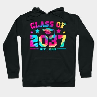 Class Of 2037 Grow With Me First Day Of School Tie Dye Hoodie